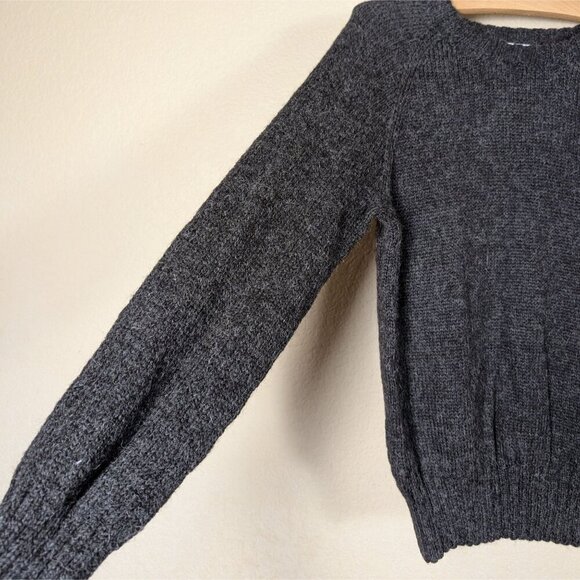 Vintage Pavo Real 100% Alpaca Wool Sweater Black Chunky Handknit M Classic - Picture 7 of 7